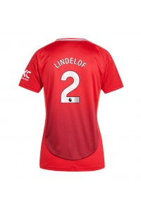 Manchester United Victor Lindelof #2 Voetbaltruitje Thuis tenue Dames 2024-25 Korte Mouw